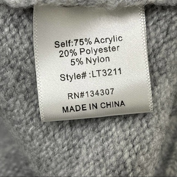 Line and Dot ~ Braid Trim Sweater Grey Pullover Large L - Picture 10 of 10